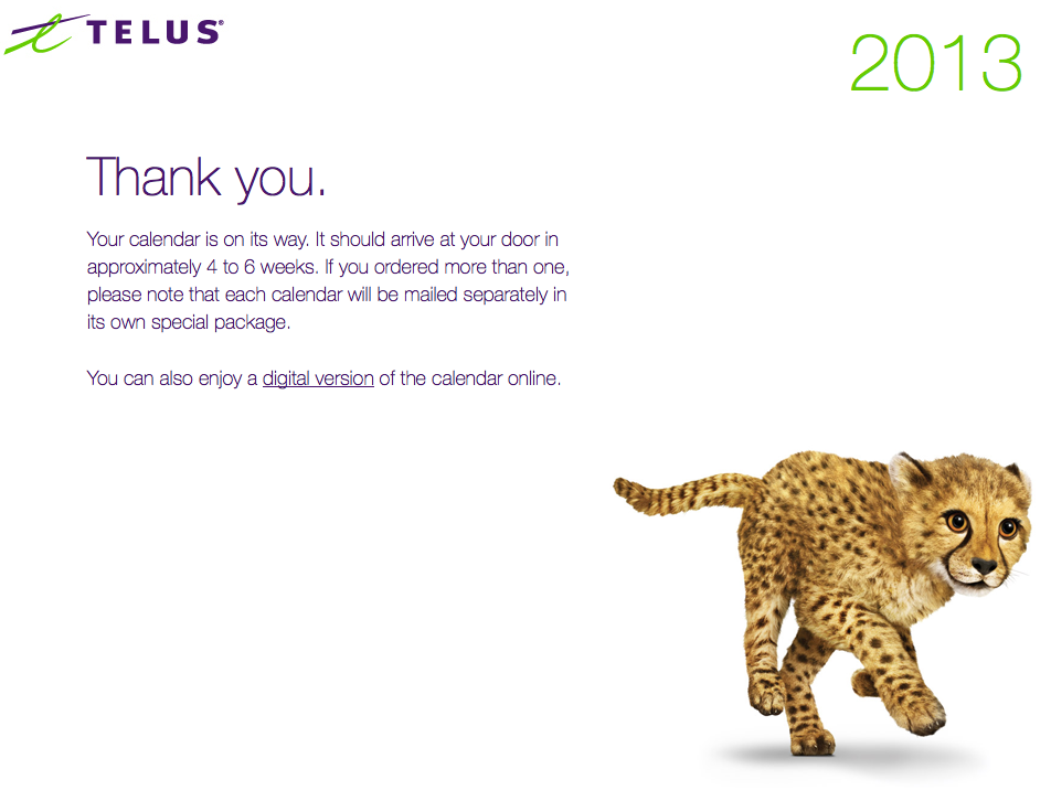 免費Telus 2013日曆