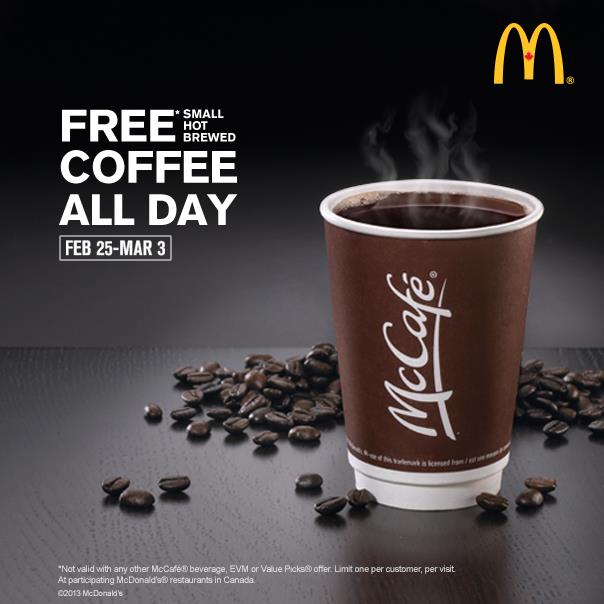 麥當勞全天免費小咖啡