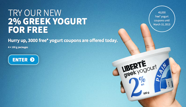 Liberté送出免費2%希臘酸奶