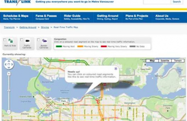 大溫哥華地區即時路況圖