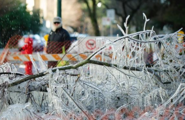 奇景相簿：溫市寒冬水管破裂形成“冰樹”