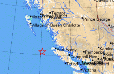 溫哥華島西北外海4.9級地震