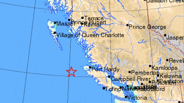 溫哥華島西北外海4.9級地震