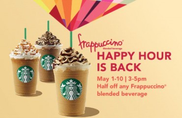 Starbucks Frappuccino Happy Hour 星巴剋星冰樂限時半價優惠