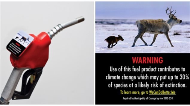 環保組織要求在加油站油槍上貼地球變暖警告