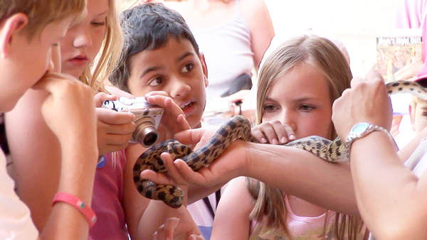 kids with snake