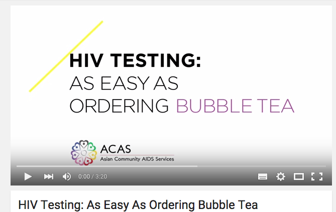 「買珍珠奶茶般簡單」 短片鼓励亚裔驗愛滋