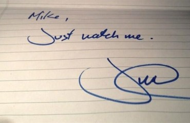 新總理特魯多手寫小字條網上拍出1萬2千加元