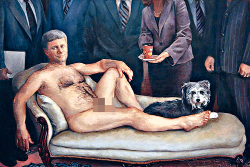 加拿大前總理哈珀裸體畫像以2萬元高價成交